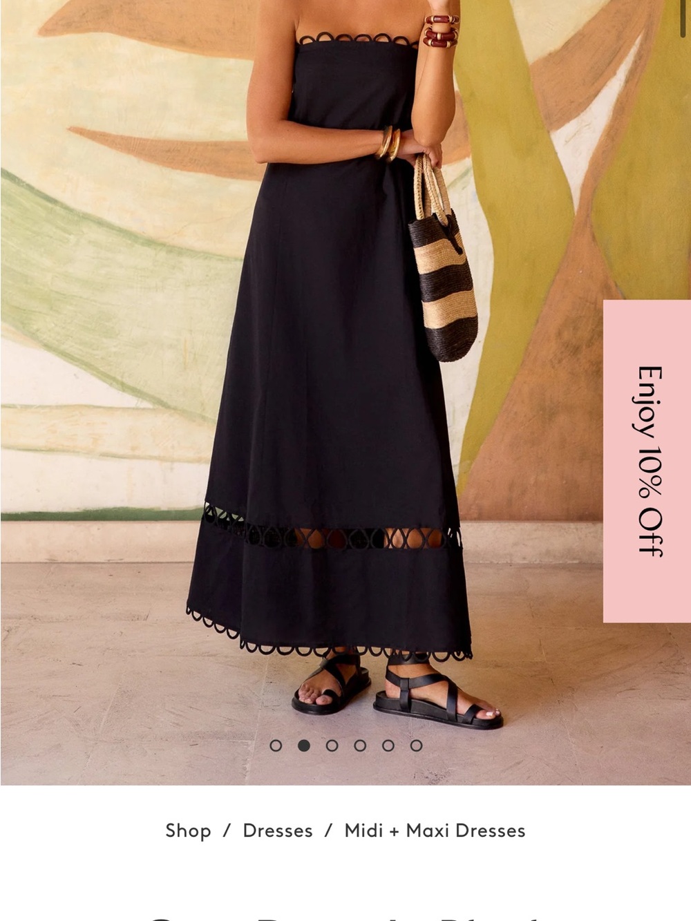 Mister Zimi Black Strapless Eyelet-Trim Maxi Dress - Picture 4 of 7